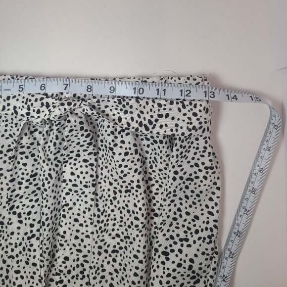 White and Black Polka Dot Ruffle Skirt – Size Small – Adjustable Tie Waist - Picture 8 of 9